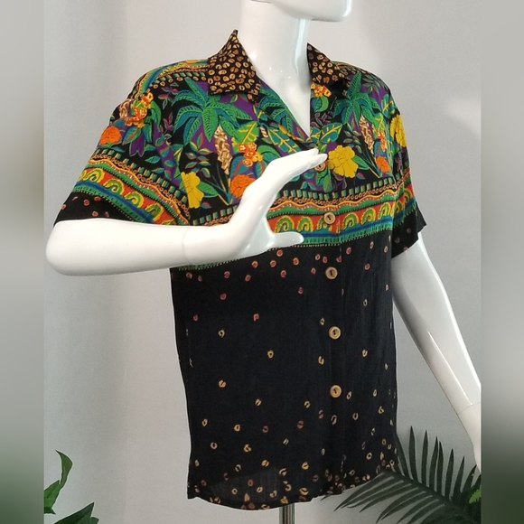 Vintage CAROLE LITTLE Petites - Women's TOP - SMALL - Picture 3 of 7